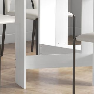Mesa de Comedor Plegable, 163X80 Cm Escritorio Plegable Ahorra Espacio Con 2 Alas Ovaladas para 6 Personas, Mesa de Cocina con Alas, Ideal para Sala de Estar, Casa, Oficina, Blanca
