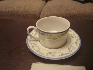 Juego 6 Tazas y Platos porcelana fina