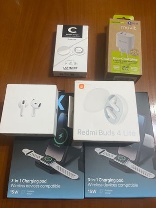 AirPods Apple originales + cargadores + accesorios