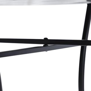 Mesa de Jardín con Tablero de Cerámica Decoración de Mosaico Acero Φ60 X 71 Cm