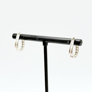 Pendientes Aro Oro Blanco 18K, Diamantes, 1.89gr