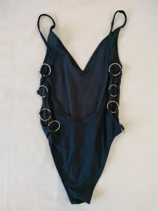 Bañador Mango Negro con Anillos