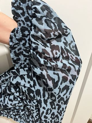 Top Zara Estampado Animal Azul