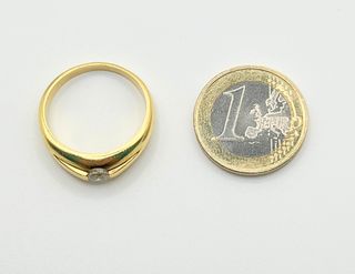 Anillo Oro 18k Solitario Circonita 5.64 gr