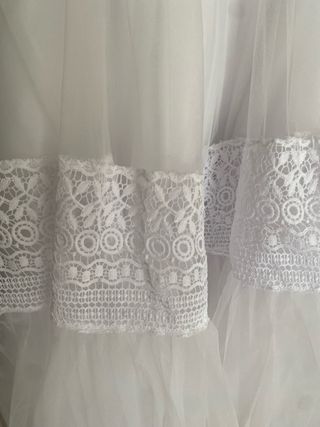 Vestido Comunión Encaje Blanco Tul talla 10