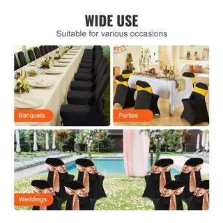 Cubiertas de Silla Plegables de Spandex Elástico, Cubierta de Silla Universal Ajustada, Fundas Protectores Removibles y Lavables, para Bodas, Vacaciones, Banquetes, Fiestas, Celebraciones, Comedor...