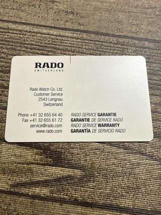 Reloj Rado Negro y Plateado