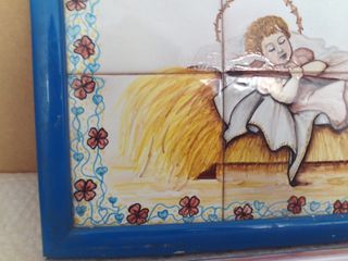 cuadro de azulejos pintado por carmen estrada del