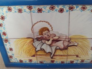 cuadro de azulejos pintado por carmen estrada del