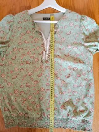 Blusa Pilar Prieto verde estampada