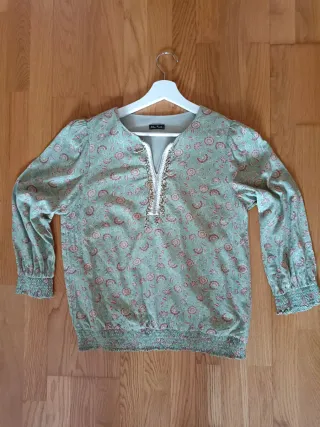 Blusa Pilar Prieto verde estampada