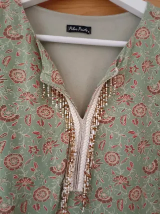 Blusa Pilar Prieto verde estampada