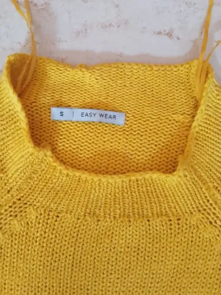 Jersey punto calado amarillo S