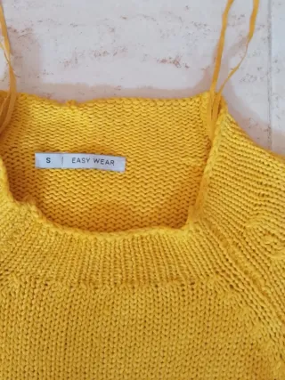 Jersey punto calado amarillo S