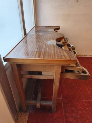 Mesa de joyero doble antigua, totalmente funcional