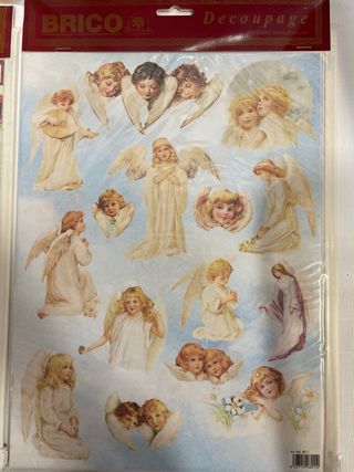 Lote 4 Pliegos Papel Decoupage. 33x48.