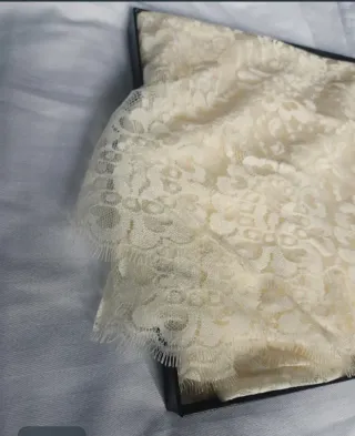 Mantilla madrina beige + broche plata