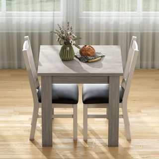 Mesa de Comedor Extensible para 4-6 Personas Diseño Plegable, 70-140Cm Mesa Rectangular Extensible Ahorra Espacio Con Patas Antideslizantes, para Comedor Sala de Estar, Gris Efecto Madera