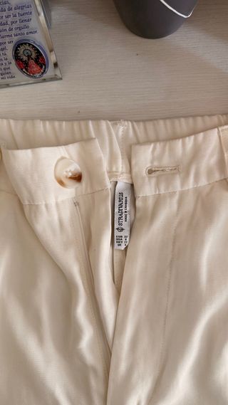 Pantalón de traje campana blanco