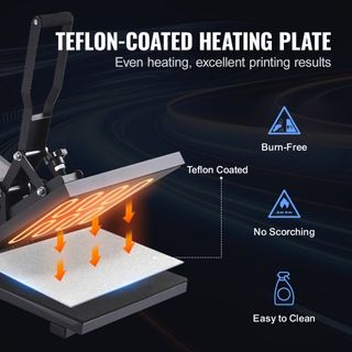 Máquina de Prensa Térmica 15 x 15 in/38.1 x 38.1 cm Impresora de Sublimación para Transferencia de Camisetas DIY