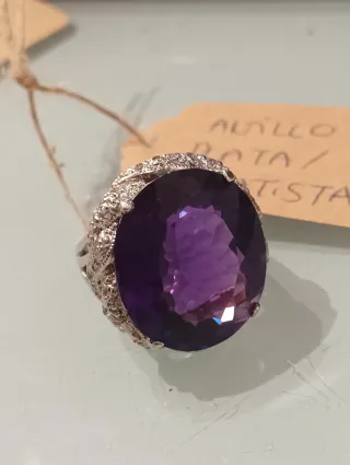 Anillo Plata 925 Amatista Grande