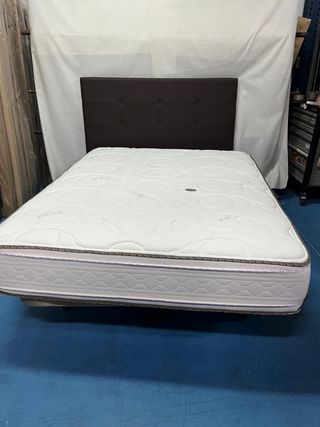 Base tapizada y colchón 150x190