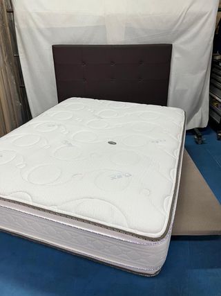 Base tapizada y colchón 150x190