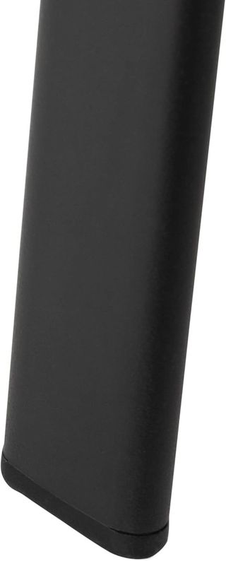 Mesa de Jardín Redonda con Agujero para Sombrilla, Mesa de Exterior de Acero y Vidrio Ф106.5Cm, Negra