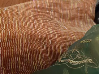 Set 3 Tende Chiffon Verde Arancio