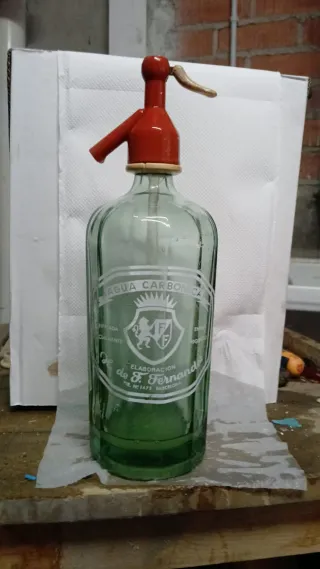 (OFERTAS POR CANTIDAD) Sifón antiguo de vidrio