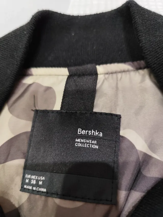 Chaqueta Bomber Negra Hombre Bershka