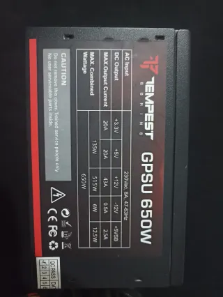 Fuente de Alimentación Tempest GPSU 650W