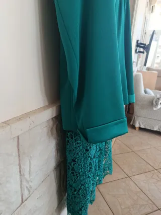Completo sartoriale pizzo verde smeraldo in seta
