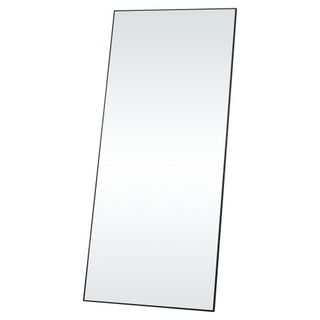 Specchio a Figura Intera, 71" x 31", Specchio da Terra Rettangolare Extra Large in Vetro Temperato con Supporto in Alluminio, Specchio per Soggiorno e Camera da Letto, Nero