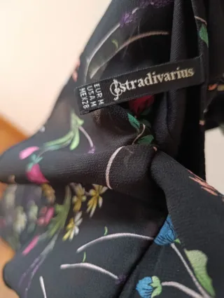 Vestido gasa flores asimétrico