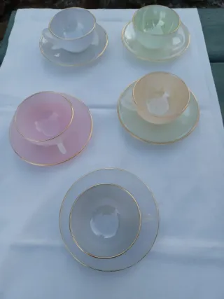 Juego 5 Tazas Café Arcopal Opaline