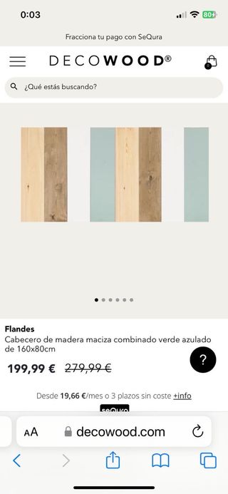 Cabecero Madera Maciza DECOWOOD 160x80cm