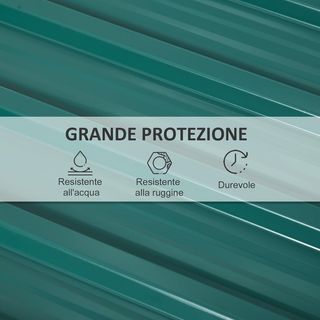 Juego de 12 Paneles de Repuesto para Casetas de Jardín de Acero Galvanizado con Agujeros, 129X45 Cm, Verde