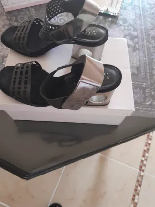 Sandalias Hispanitas Negro/Plata