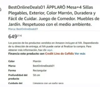 Mesa exterior abatible con 4 sillas