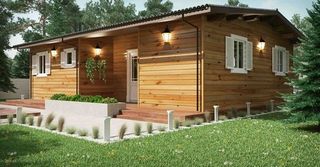 Kit para casa de madera de abeto de 70 m2