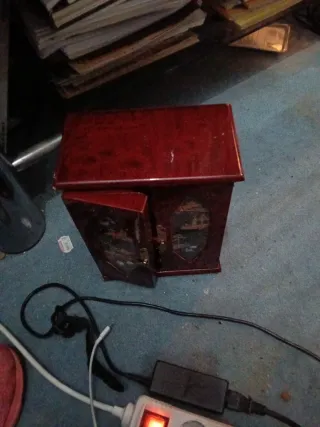 Armario joyero chino madera y tela