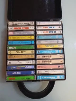 Lote 22 Cintas Cassette con Maletín
