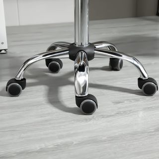 Juego De 2 Taburetes Con Ruedas, Asiento Giratorio Y Altura Regulable, Taburete Para Esteticista Y Peluquero Tapizado En Piel Sintética PU, Negro