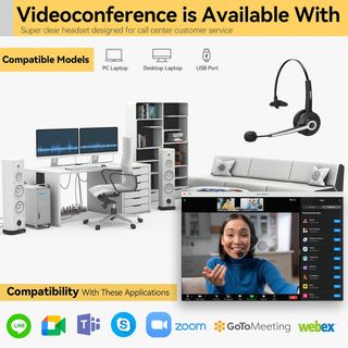 Wantek Auriculares con micrófono 681N USB/Tipo - C