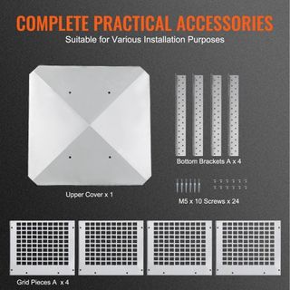 Tapa de Chimenea 304.8 x 304.8mm, Cubierta de Chimenea de Acero Inoxidable 304, No Fácilmente Derribada & Accesorios Prácticos & Fácil Instalación, Se Ajusta a Cubiertas de Flue de Malla Fuera de ...