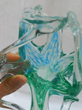 Coppia Cestini Vetro Murano Vintage