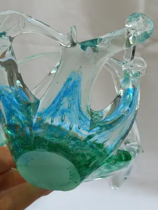 Coppia Cestini Vetro Murano Vintage