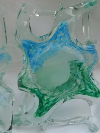 Coppia Cestini Vetro Murano Vintage