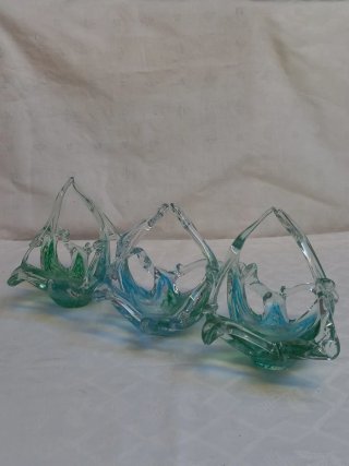 Tris di Cestini Vetro Murano Vintage